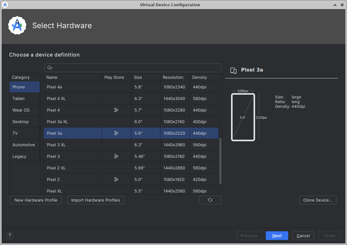 Import settings